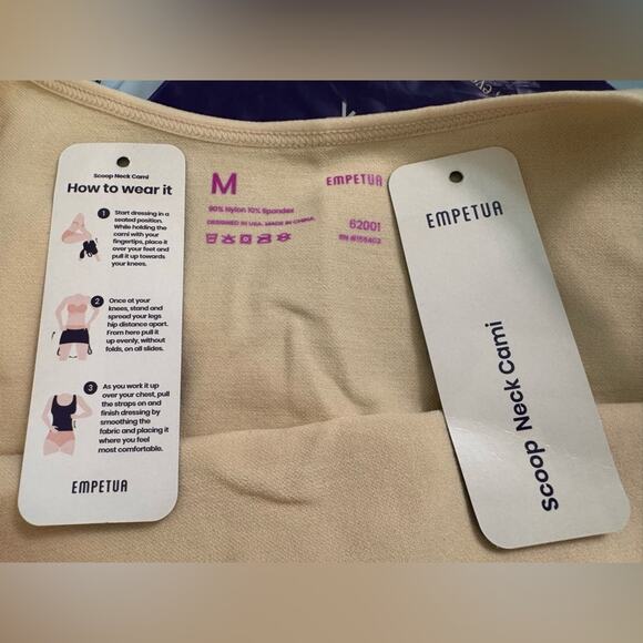 New SHAPERMINT Empetua All Day Every Day Scoop Neck Cami BEIGE M - Picture 2 of 6